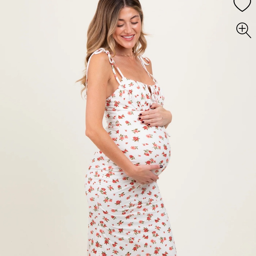 Floral White Dress with Red Flowers